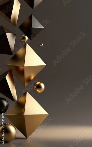 Elegant Gold Geometric Shapes Abstract Background
