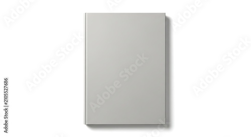 Minimal Blank White Book Standing on Clean White Background