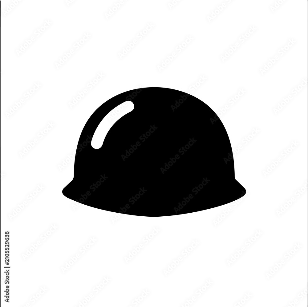 Fototapeta premium A stark black silhouette of a classic military helmet, symbolizing protection, defense, and historical wartime resilience and strength.