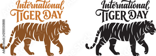 Cuadro en lienzo International tiger day graphic celebrating wildlife conservation and endangered