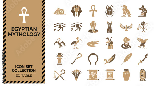 Foto Ancient egyptian mythology symbols and cultural icon collection