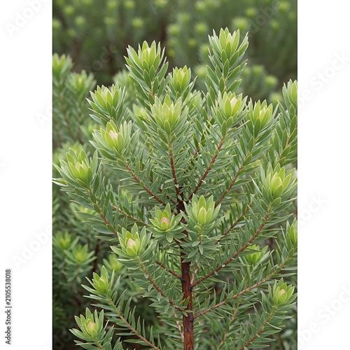 Lush Green Succulent Shrub Growing in Soft Natural Garden Light