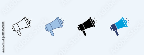 Brand Voice Multiple Icon Set Illustration Vector