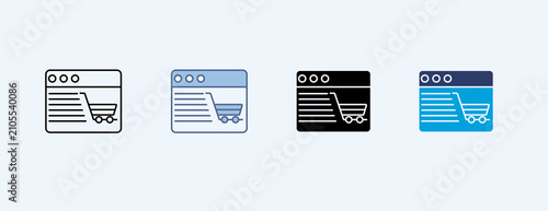 Sales Page Multiple Icon Set Illustration Vector