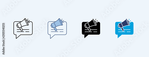 Advertising Message Multiple Icon Set Illustration Vector