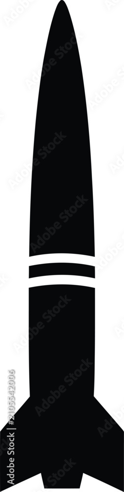Obraz premium Silhouette design of a military missile for defense sector vector
