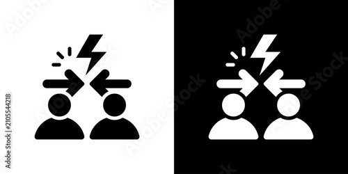 Foto Conflict Of Interest Icon Sheet Black And White