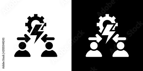 Foto Conflict Resolution Icon Sheet Black And White