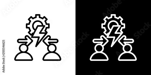 Foto Conflict Resolution Icon Sheet Black And White