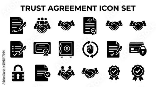 Tableau sur toile Trust agreement icon set