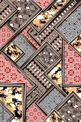 Принти на полотні artistic patchwork design with element ornament design