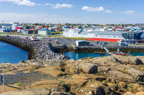 Keflavik town from a hill Iceland