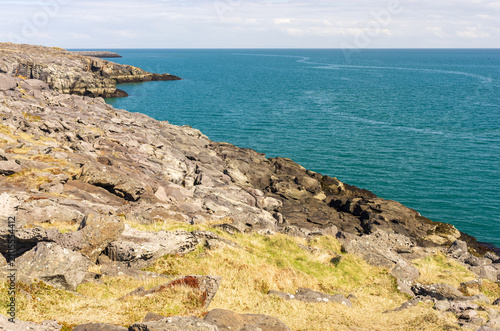 Rocks on the coastline landscape Iceland