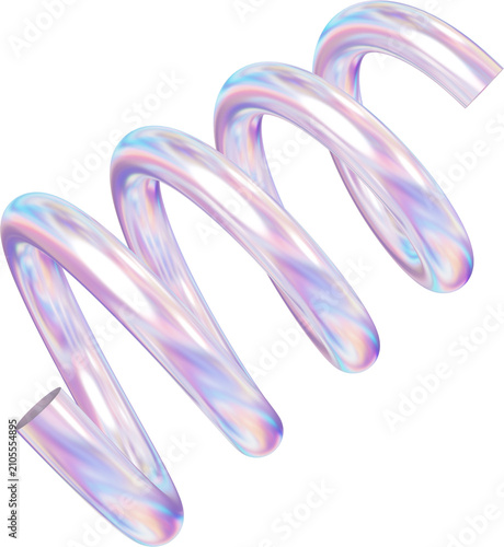 3d holographic gradient purple shape clipart, pastel iridescent fluid abstract form isolated. Render of geometric illustration