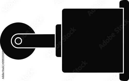 Foto Silhouette design of an industrial swivel furniture caster wheel vector