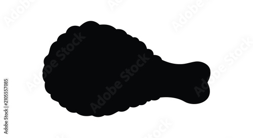 Foto Fried chicken drumstick silhouette against a white background
