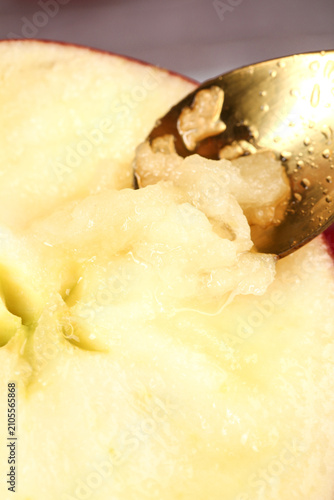 Bild auf Leinwand Fresh Fuji Apple Slice Close-up from Shaanxi Plateau China - Healthy Organic Fru