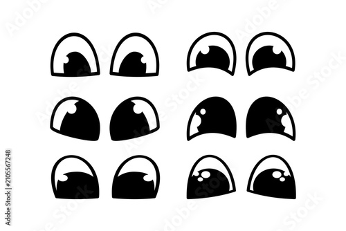 Konstfotografi A comprehensive vector asset pack featuring six unique pairs of cartoon eyes