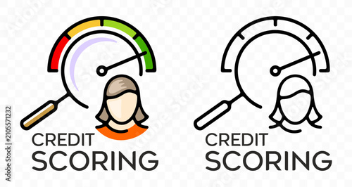 Credit scoring, finance, assessment and risk, graphic design. financial, rating, evaluation and analysis, vector design and illustration