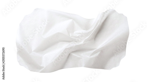 Konstfotografi Wavy folded  vellum paper sheet texture on a transparent background