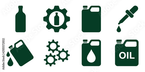 Fotografie Oil engine motor icons featuring automotive engine, vehicle repair, mechanic wor