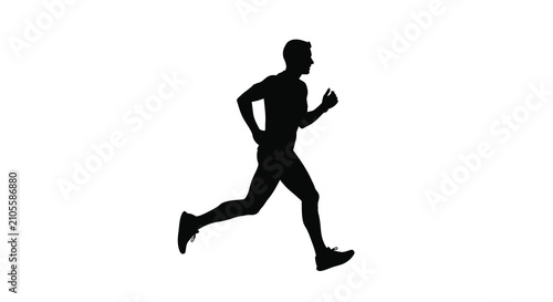 фотографія Running man silhouette against a white background a stark depiction of athletic
