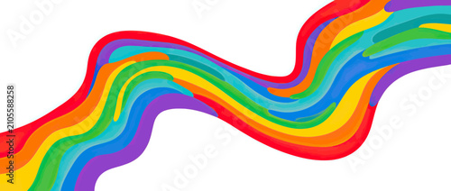Obraz na płótnie Wavy Rainbow Colors Flowing Abstract Background