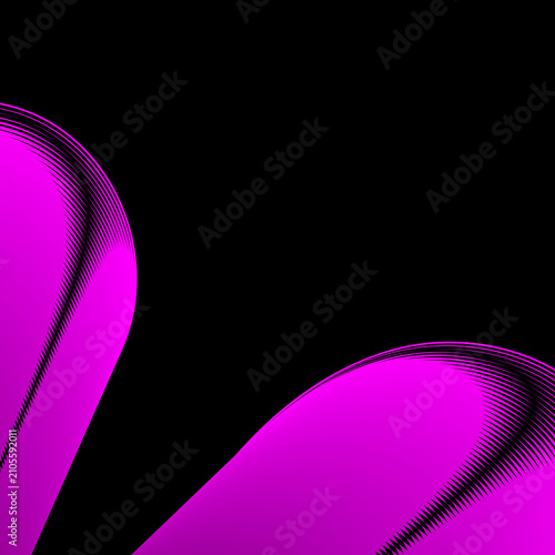 Elegant purple organic 3D shapes on black backdrop