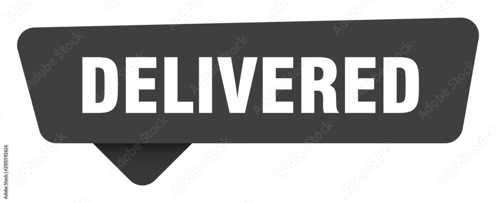 Fototapeta premium delivered black sign isolated on transpatent background. delivered sticker