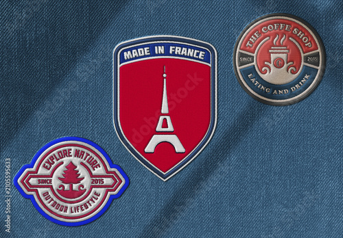 Fabric Embroidery Patch Logo Mockup Effect