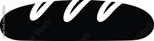 Fotografia Silhouette design of fresh baked crusty french bread loaf vector