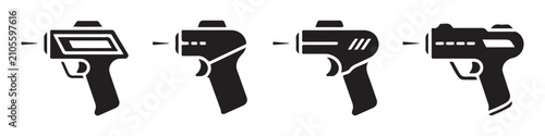 Foto Advanced laser barcode scanner gun icons for industrial inspection and precise electronic scanning