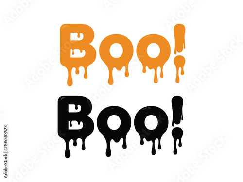 Quadro su tela Dripping boo word spooky Halloween scary text effect liquid.
