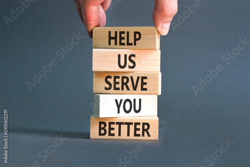 Fotografie Help us serve you better symbol