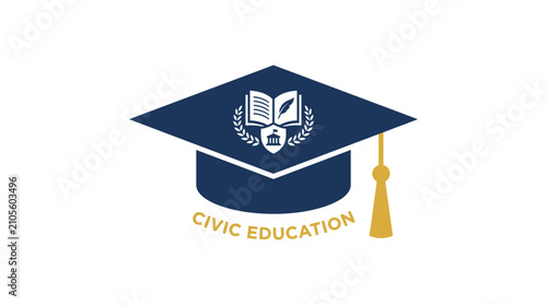 Constitution Commemoration Civic Education Graduation Cap Academic Symbol Vector