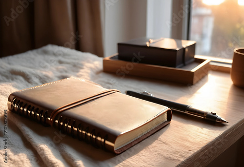 Leather bound spiral notebo...