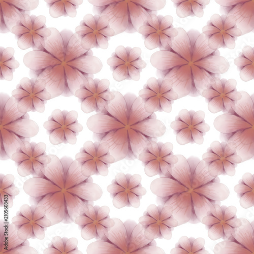 A pink floral pattern adorned with flowers, suitable for use as wallpaper or fabric.