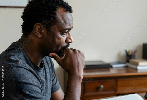 Thoughtful african american...