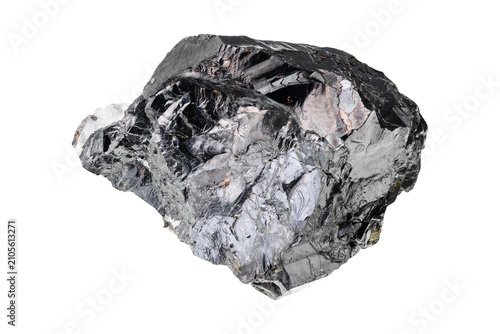 фотографія A raw piece of dark grey hematite mineral
