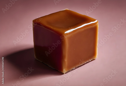 Single square caramel candy...