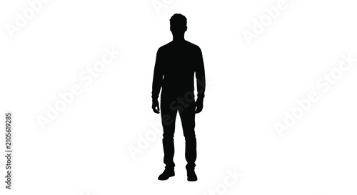 Foto Man s Silhouette Against A White Background A Minimalist Representation Of A Hum