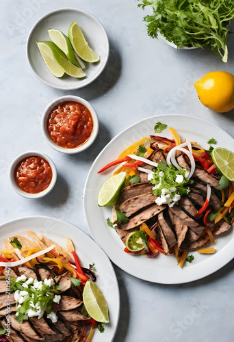 Grilled steak fajitas with ...