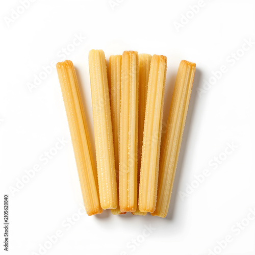 Fresh baby corn cobs arrang...