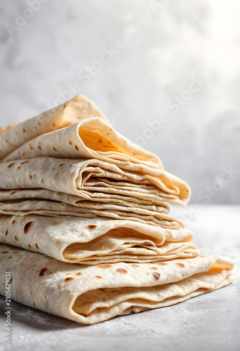 Stack of fresh homemade flo...