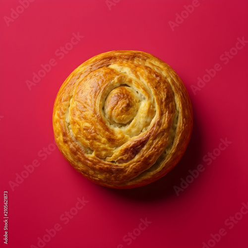Golden brown spiral pastry ...