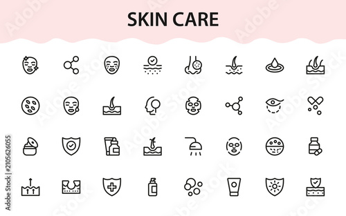 Photography Skin Care icon set