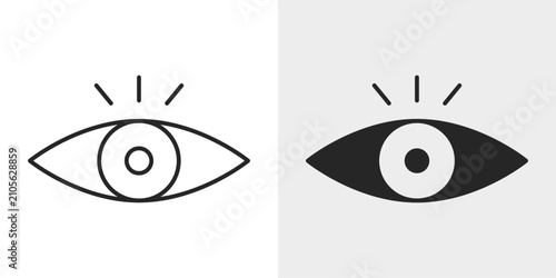 Vision Icon represents strategic planning, future goals, and business leadership with an editable outline vector illustration.