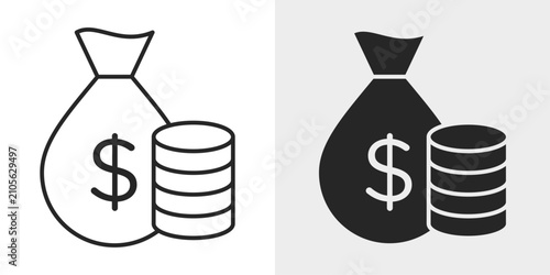 Wealth Icon represents financial growth, investments, and personal prosperity with an editable outline vector illustration.