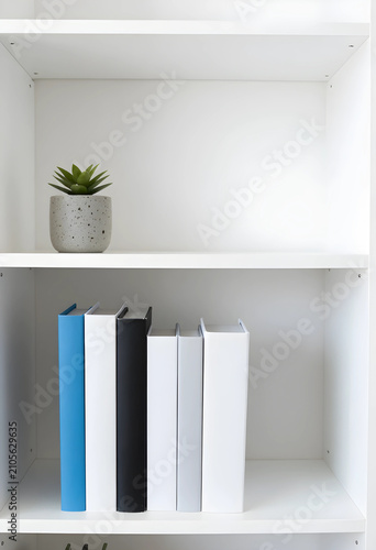 Minimalist white bookshelf ...