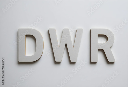 Dwr letters in light gray o...